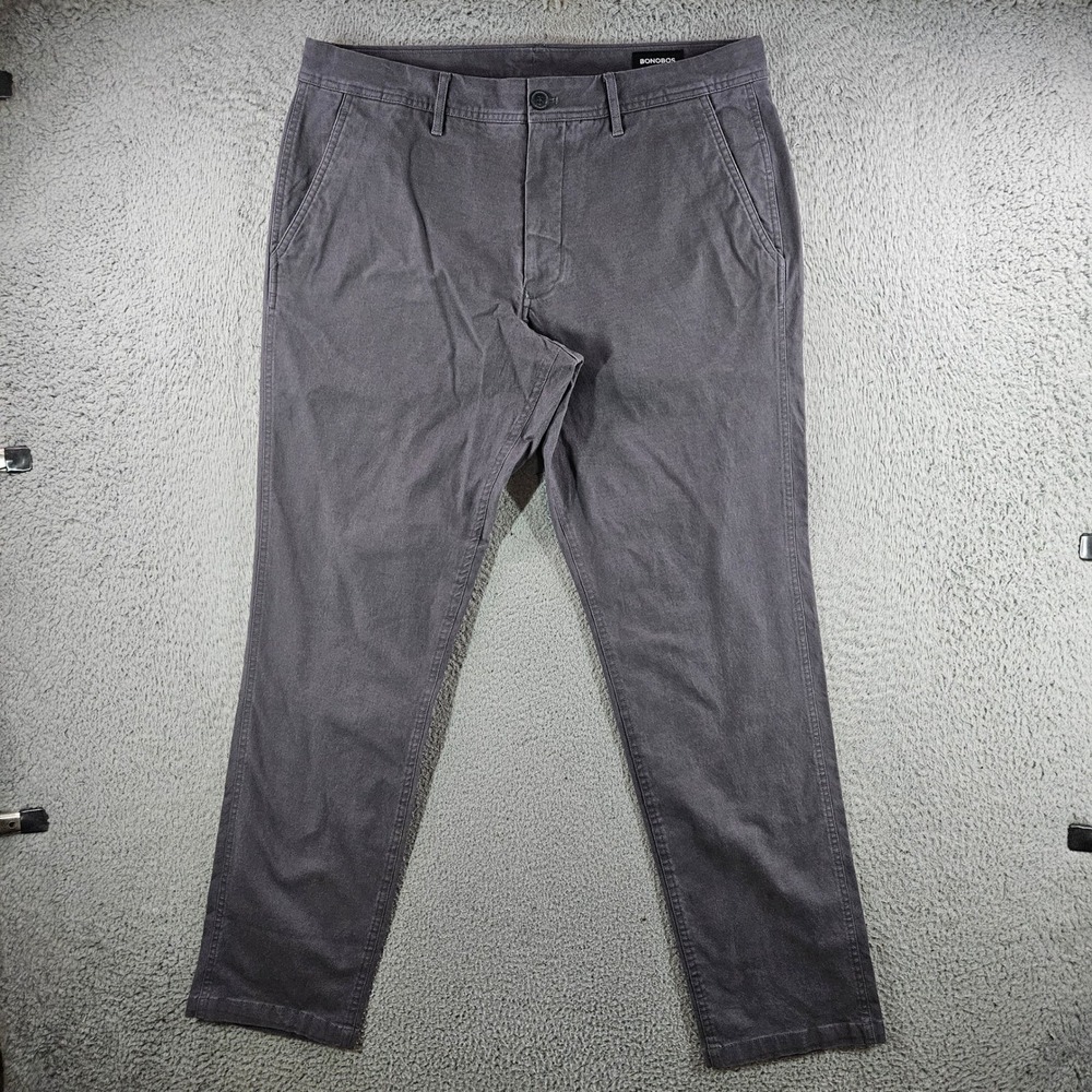 Bonobos Athletic Fit Chinos Mens 35x32 Gray Organic Cotton Stretch Pants